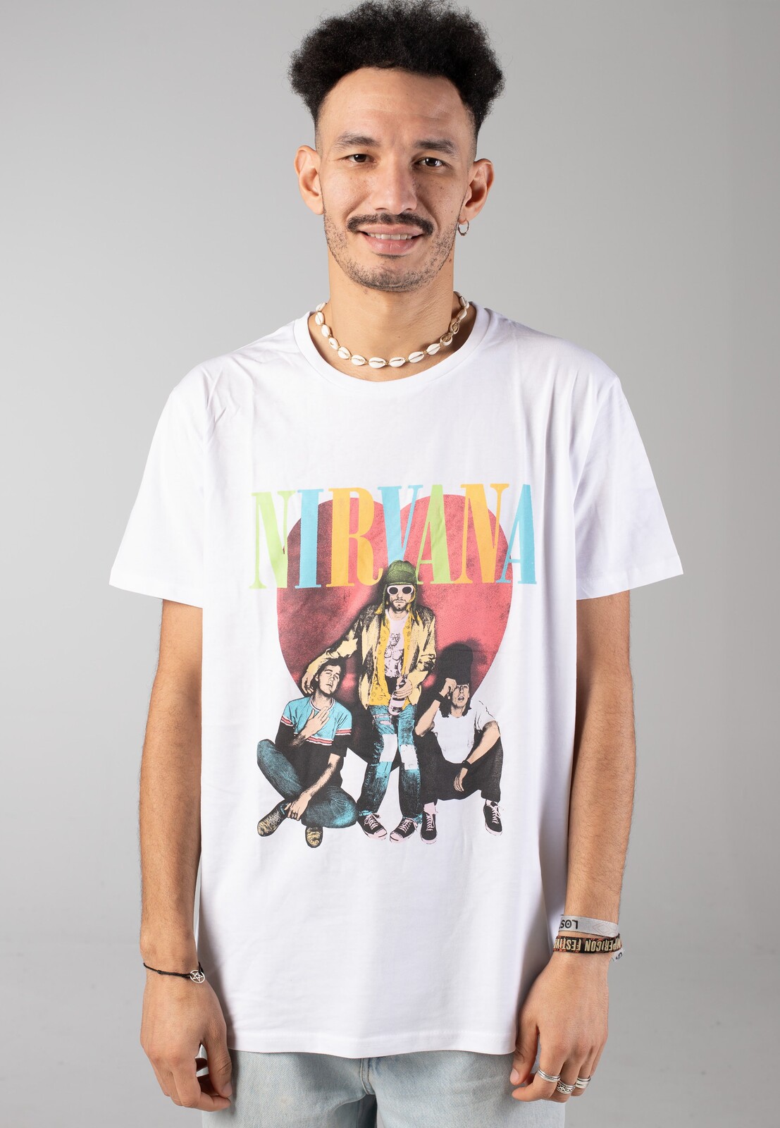 Nirvana - Trapper Hat - T-Shirt - white - L - Jersey