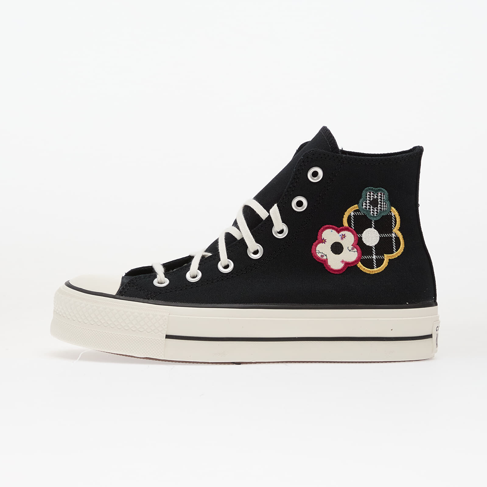 Sneakers Converse Chuck Taylor All Star Lift Platform Floral Patchwork Hi Black/ White/ Sunny Angle UK 5