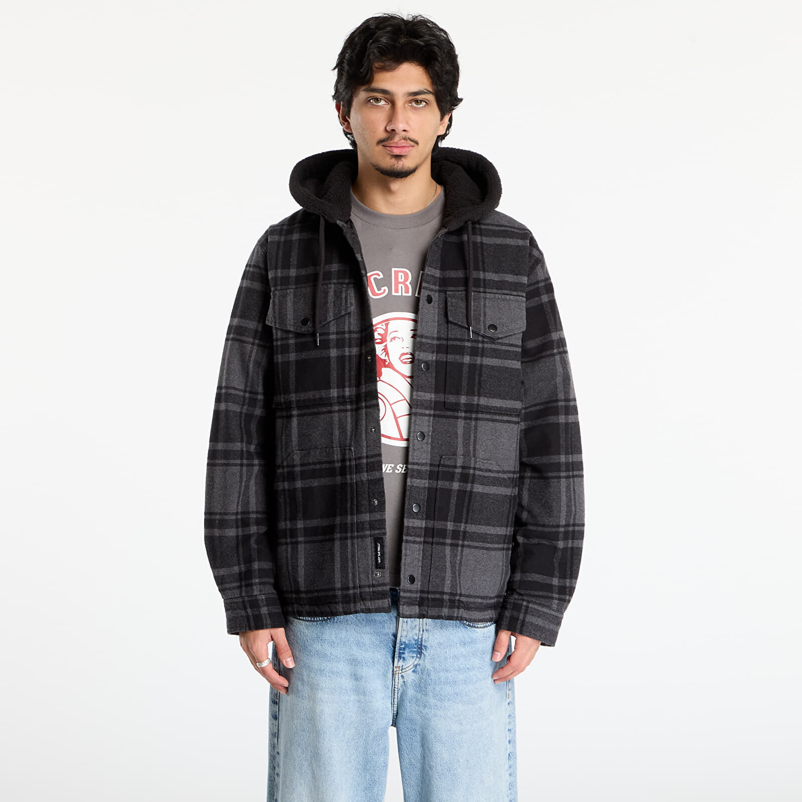 Shirt Vans Piedmont Hooded Plaid S Black/ Asphalt L