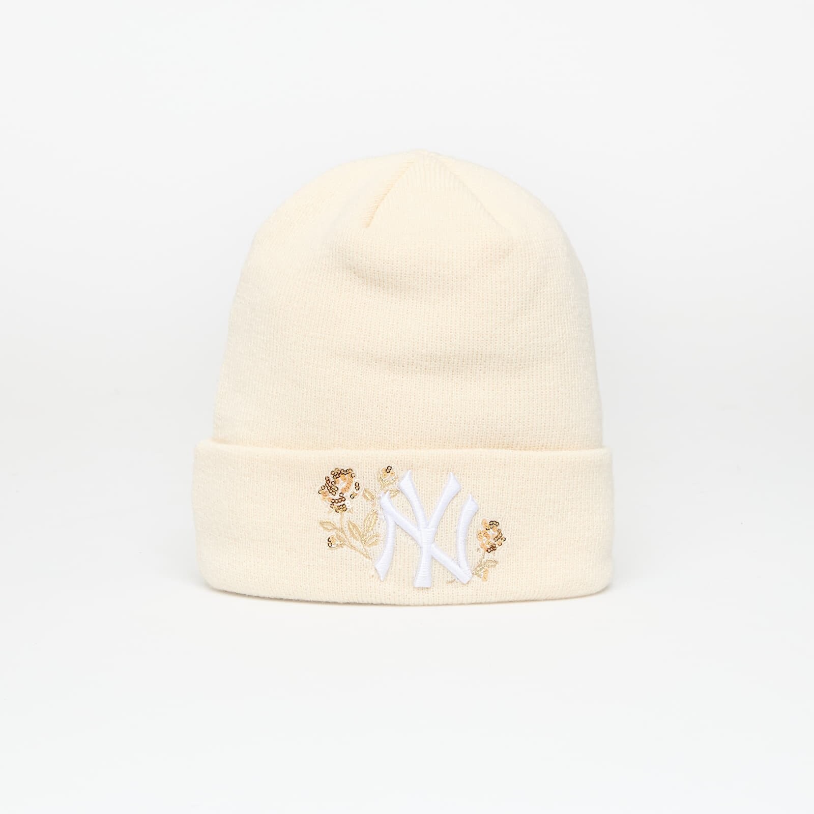 New Era New York Yankees MLB Sequi Cuff Knit Beanie Hat Rose Cream Universal