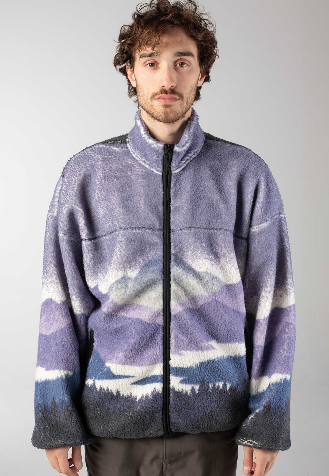 Only & Sons - Blaze AOP Full Zip High Neck Eventide - Jacket - purple - L - Fleece