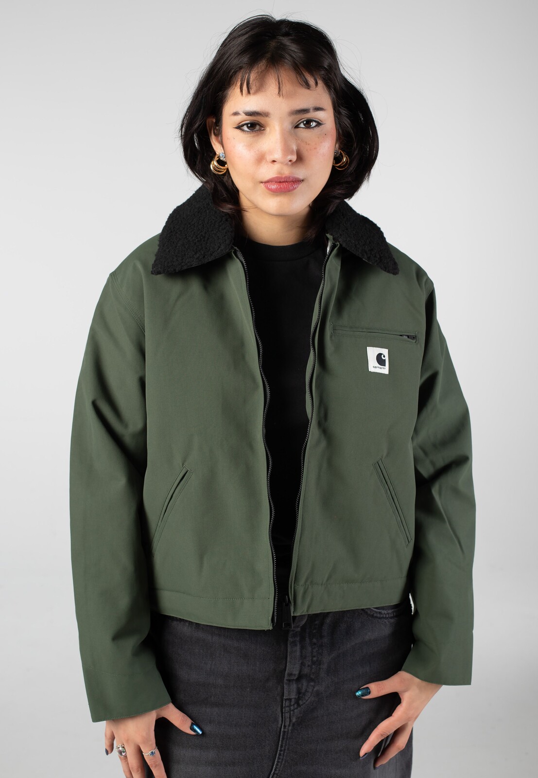 Carhartt WIP - W' Newkirk Opuntia/Wild Dog Print - Jacket - green - L - gid://shopify/Metaobject/68981162221,100% Nylon