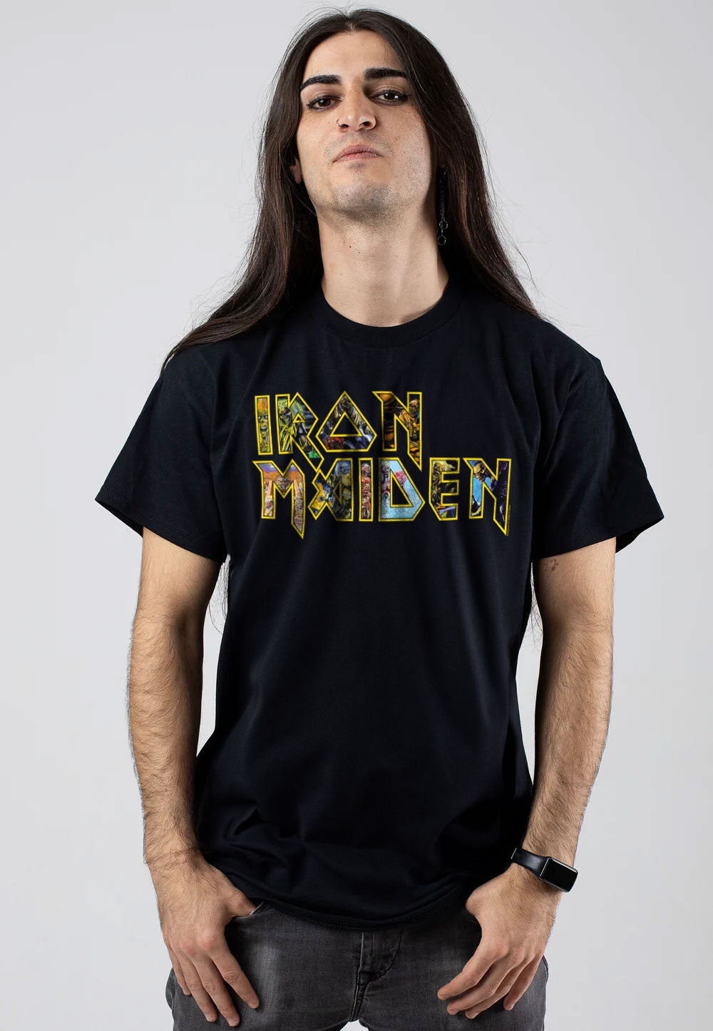 Iron Maiden - Eddies Logo - T-Shirt - black - L - 100% Cotton,Jersey