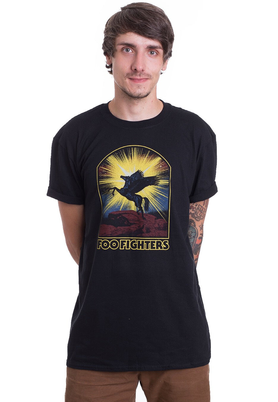 Foo Fighters - Winged Horse - T-Shirt - black - L - 100% Cotton