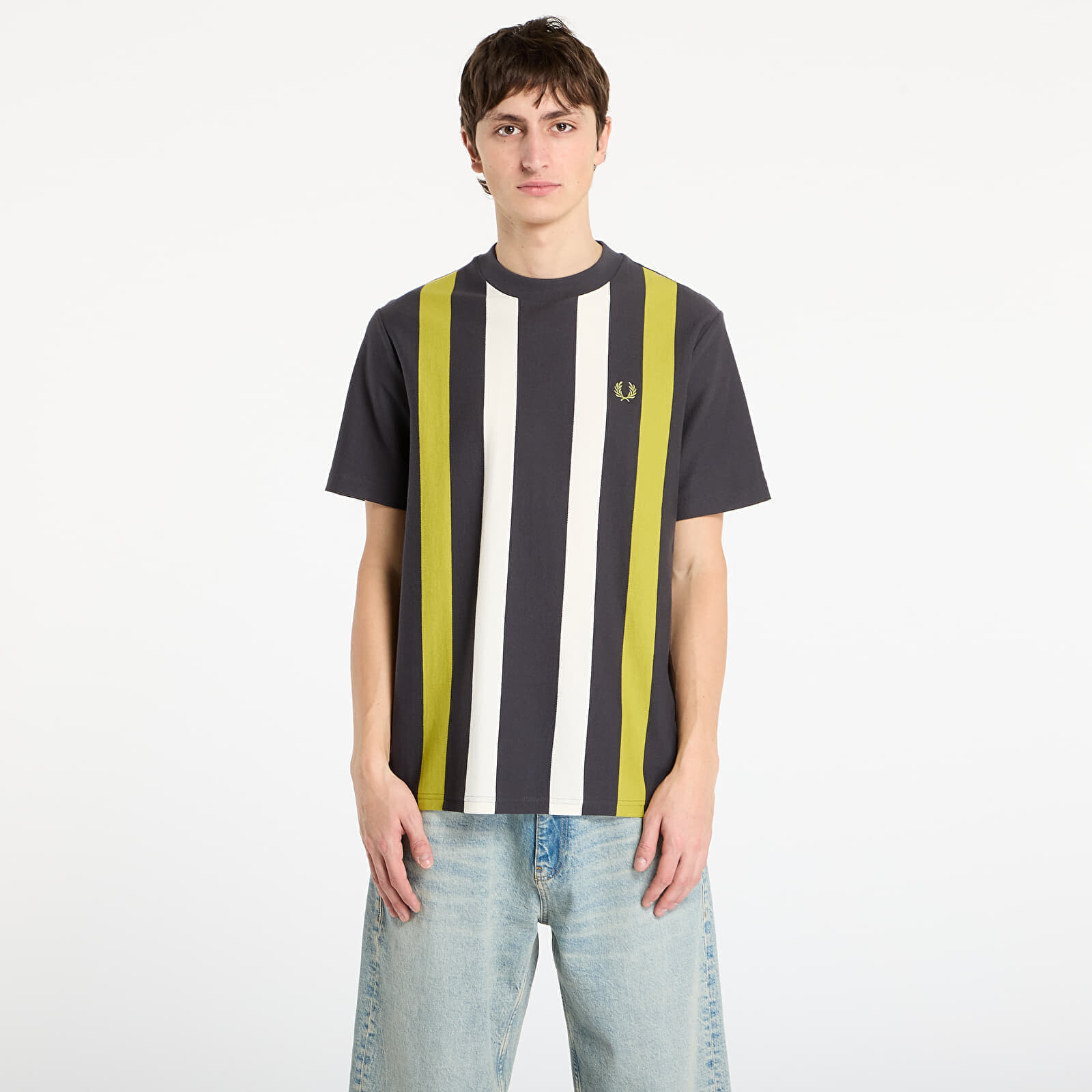 T-shirt FRED PERRY Vertical Stripe T-Shirt Anchor Grey M