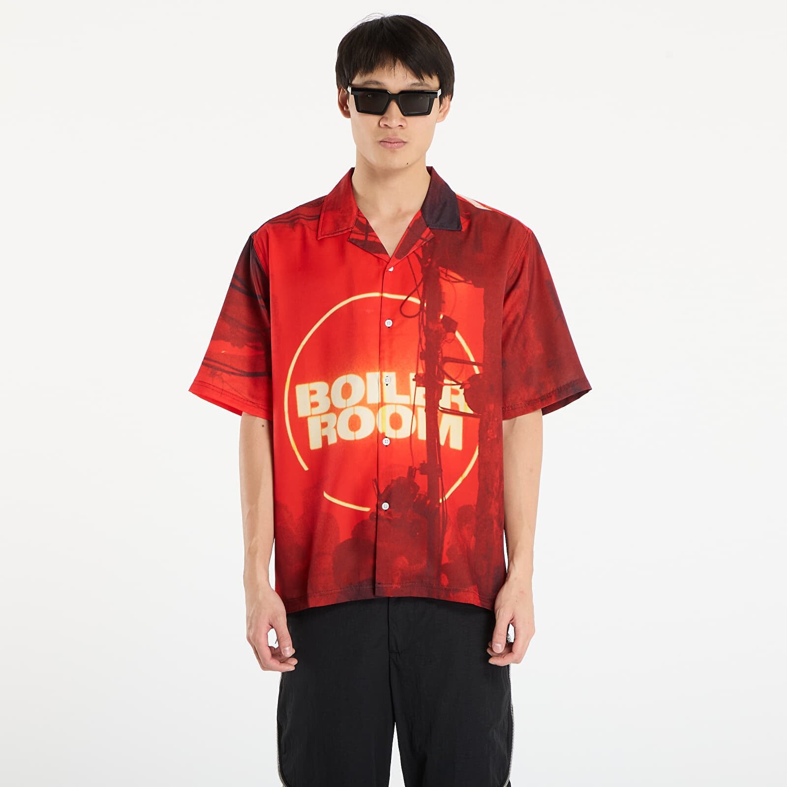 Shirt PLEASURES x Boiler Room Venue Button Up Red XXL