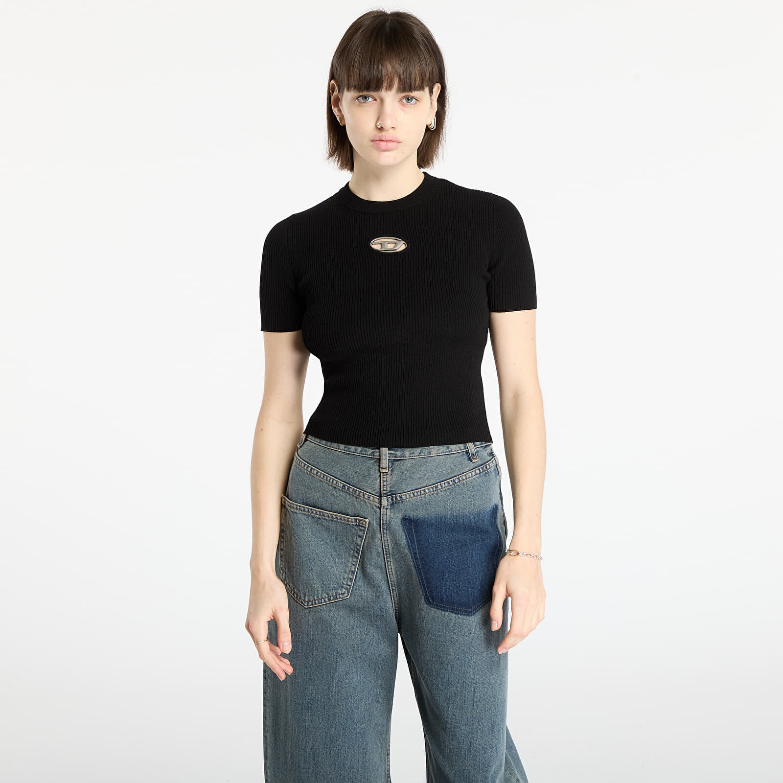 T-shirt DIESEL M-Valari-Ss Knitwear Black L