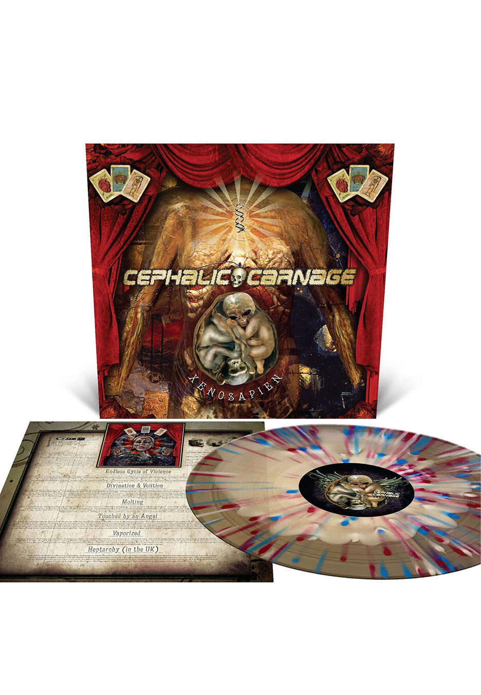 Cephalic Carnage - Xenosapien Ltd. Bone White Inside Translucent Gold w/ Splatter - Splattered Vinyl