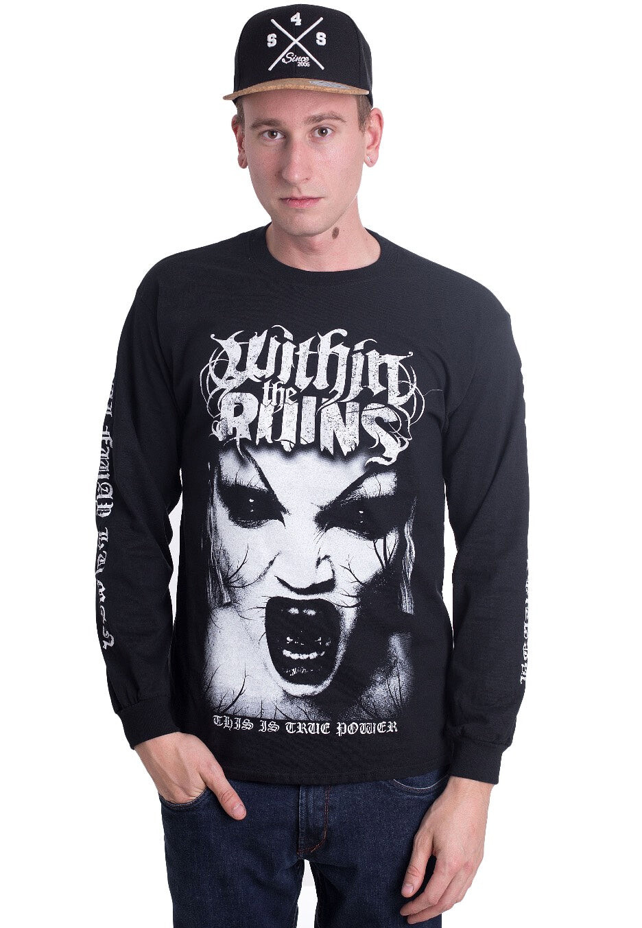 Within The Ruins - Vein Face - Longsleeve - black - S - 100% Cotton,Jersey