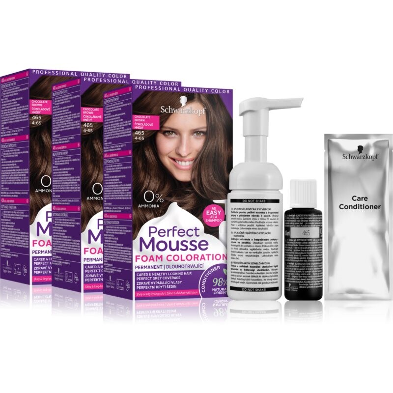 Schwarzkopf Perfect Mousse permanent hair dye economy pack shade 4-65 Chocolate Brown