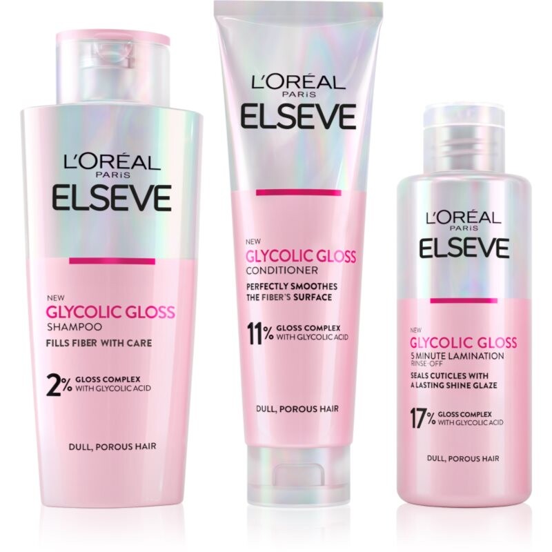 L’Oréal Paris Elseve Glycolic Gloss economy pack for hair 3 pc
