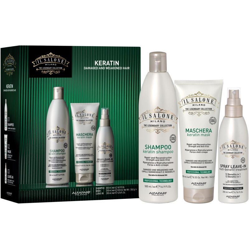 Alfaparf Milano Il Salone Milano Keratin kit gift set for damaged hair