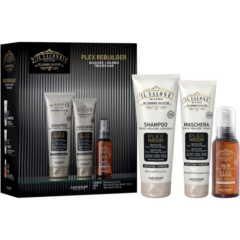 Alfaparf Milano Il Salone Milano Plex Rebuilder Kit gift set for bleached, coloured and chemically treated hair