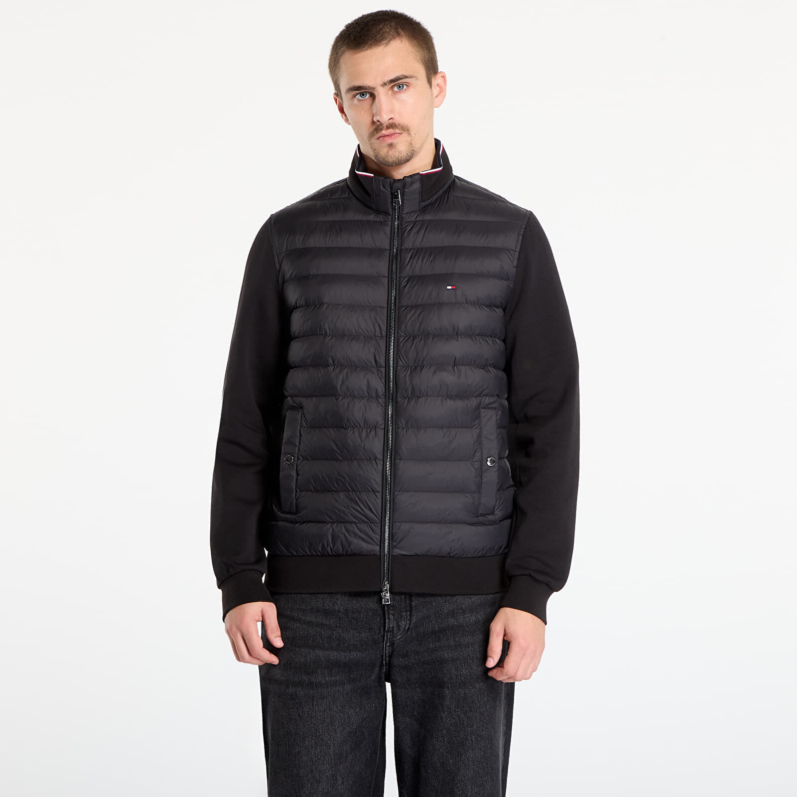 Jacket Tommy Hilfiger Mix Media Ess Rwb Stand Collar Black L