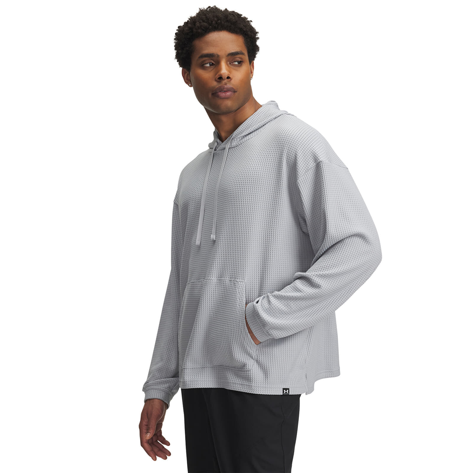 Sweatshirt Under Armour Rival Waffle Hoodie Gray L