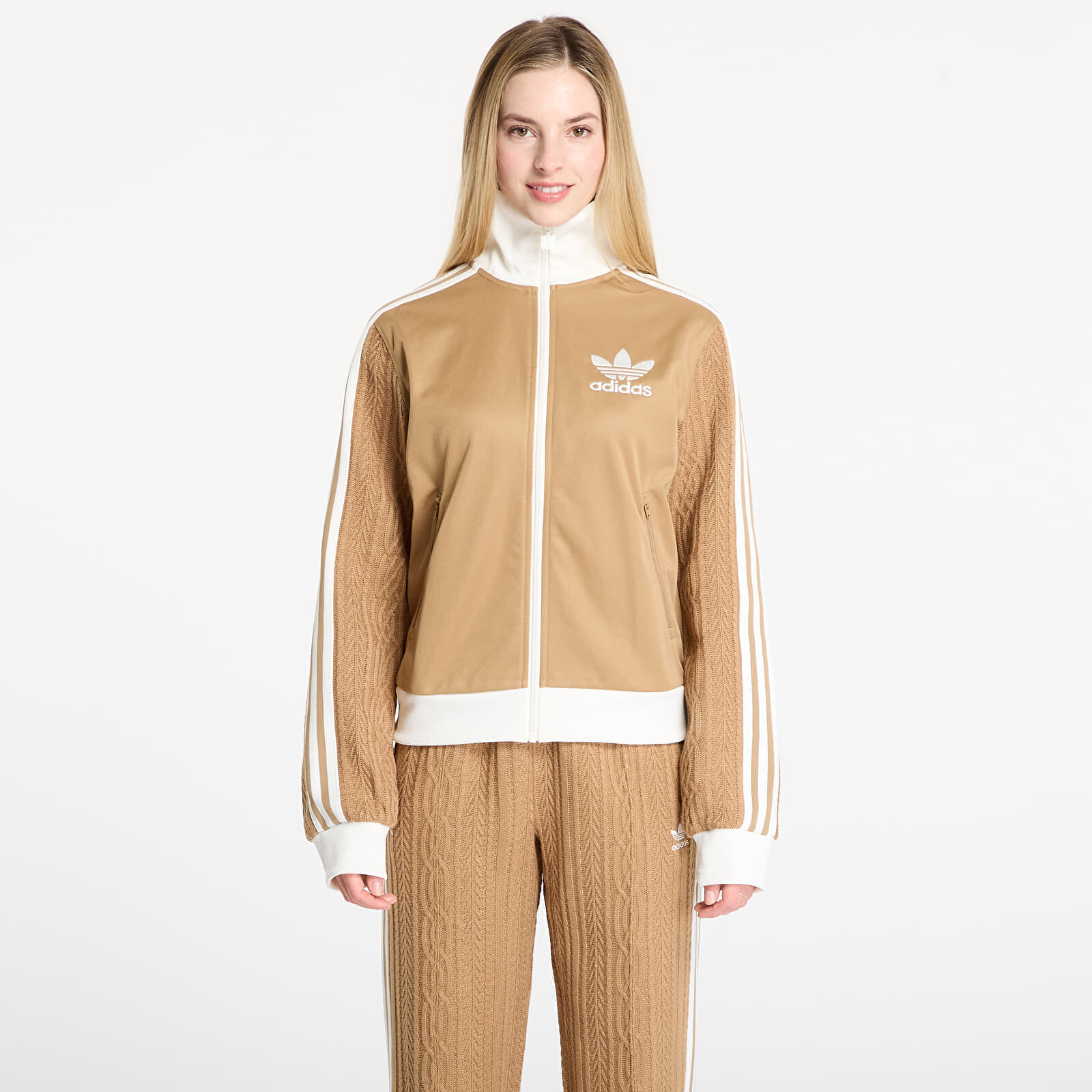 Sweatshirt adidas Knit Classic Track Top Cardboard XS