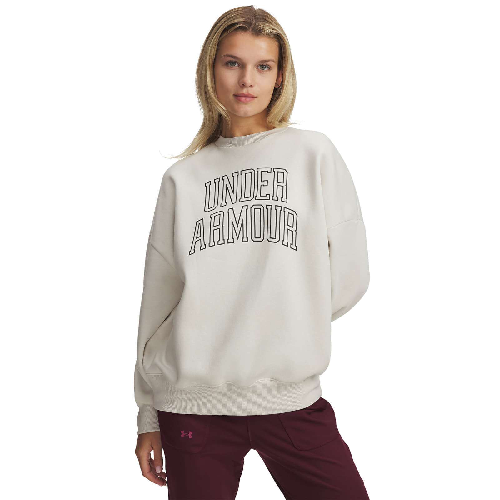 Sweatshirt Under Armour Rival Flc Os Varsity Crew White S