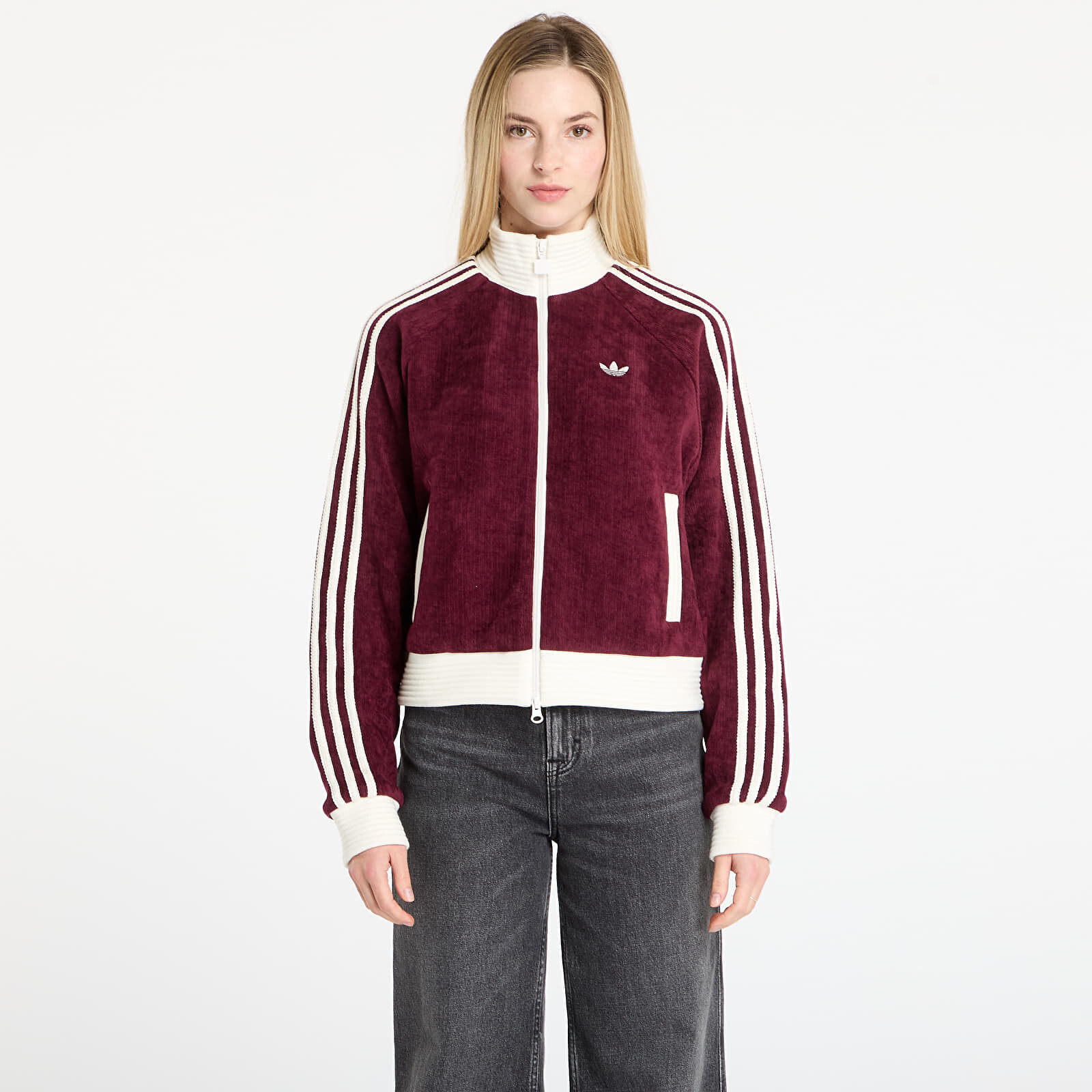 Sweatshirt adidas Velour Knit Track Top Maroon M