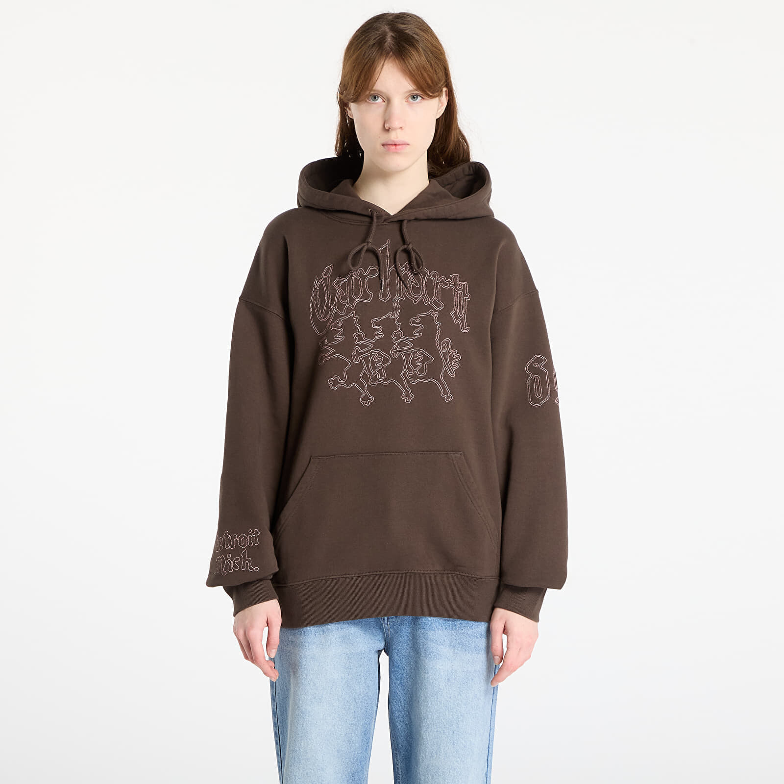 Sweatshirt Carhartt WIP Hooded Hackwork Sweat Vitola/ Glassy Pink M