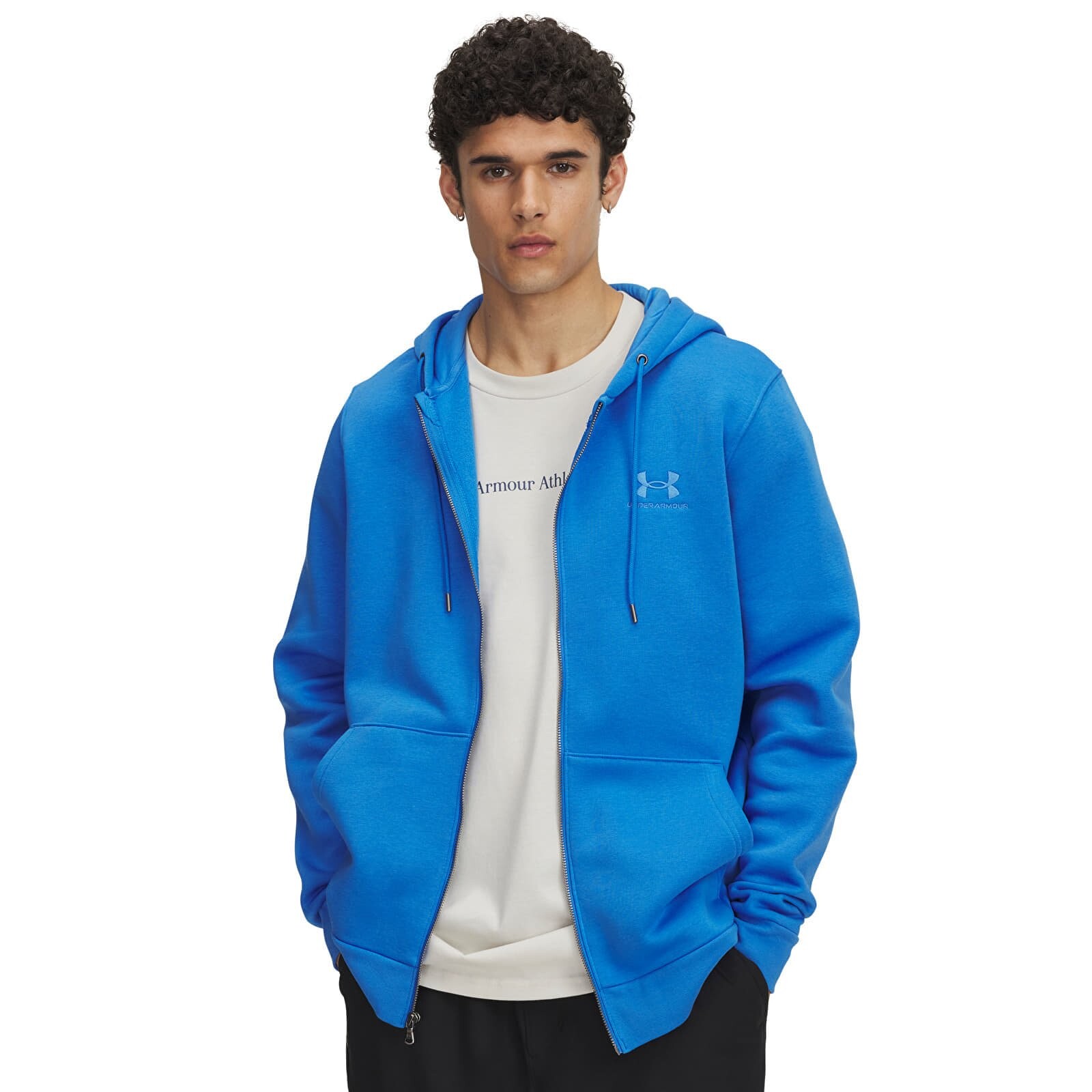 Sweatshirt Under Armour Icon Fleece Fz Hood Blue XL