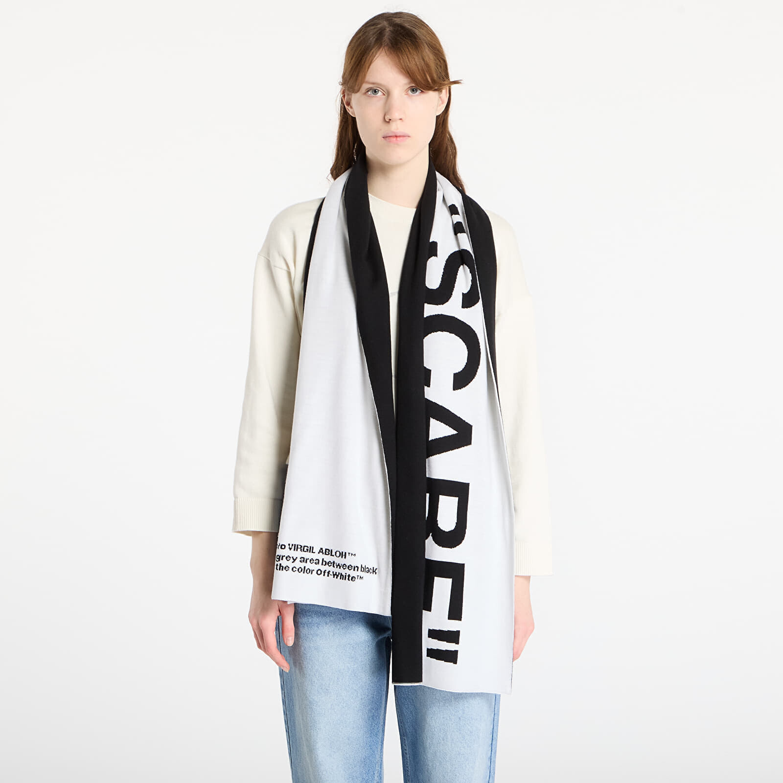 Off-White Quotes Scarf White/ Black Universal