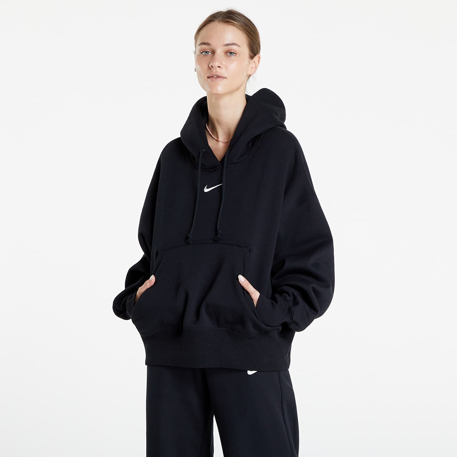 Sweatshirt Nike Sportswear Phoenix Fleece Women's Over-Oversized Pullover Hoodie Black/ Sail M