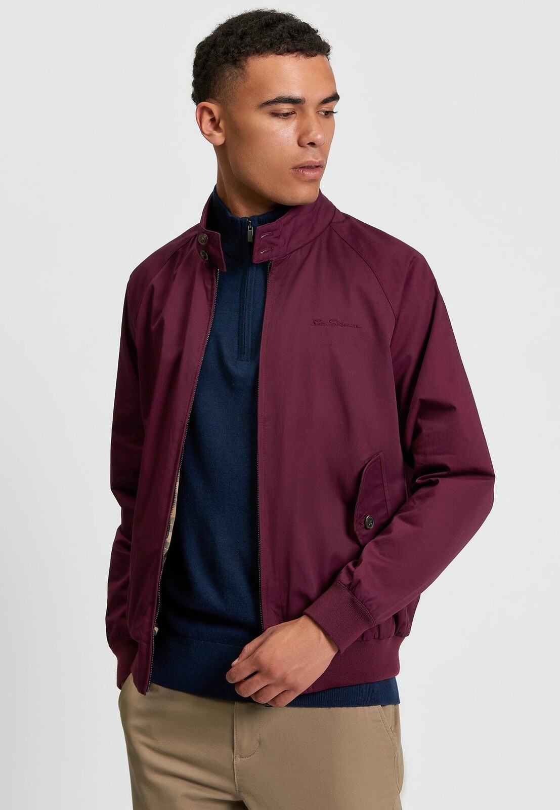 Ben Sherman - Signature Harrington Dark Wine - Jacket - burgundy - L - 100% Cotton