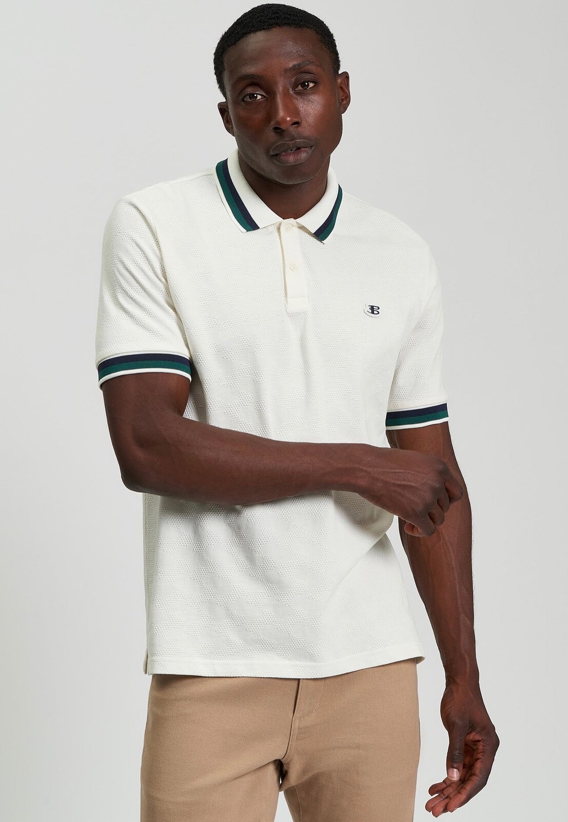 Ben Sherman - Fabric Interest Snow White - Polo - white - L - 100% Cotton,Cotton