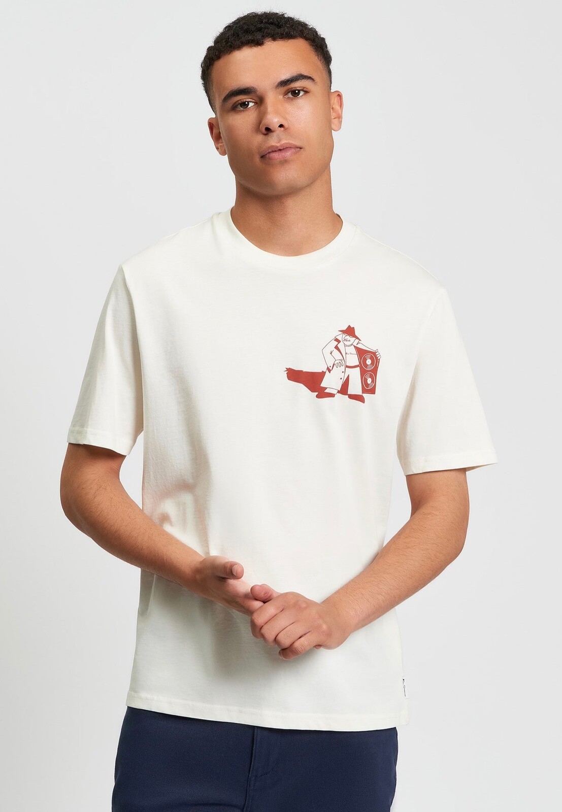 Ben Sherman - Secret Tune Society Ivory - T-Shirt - beige - L - 100% Cotton,Jersey