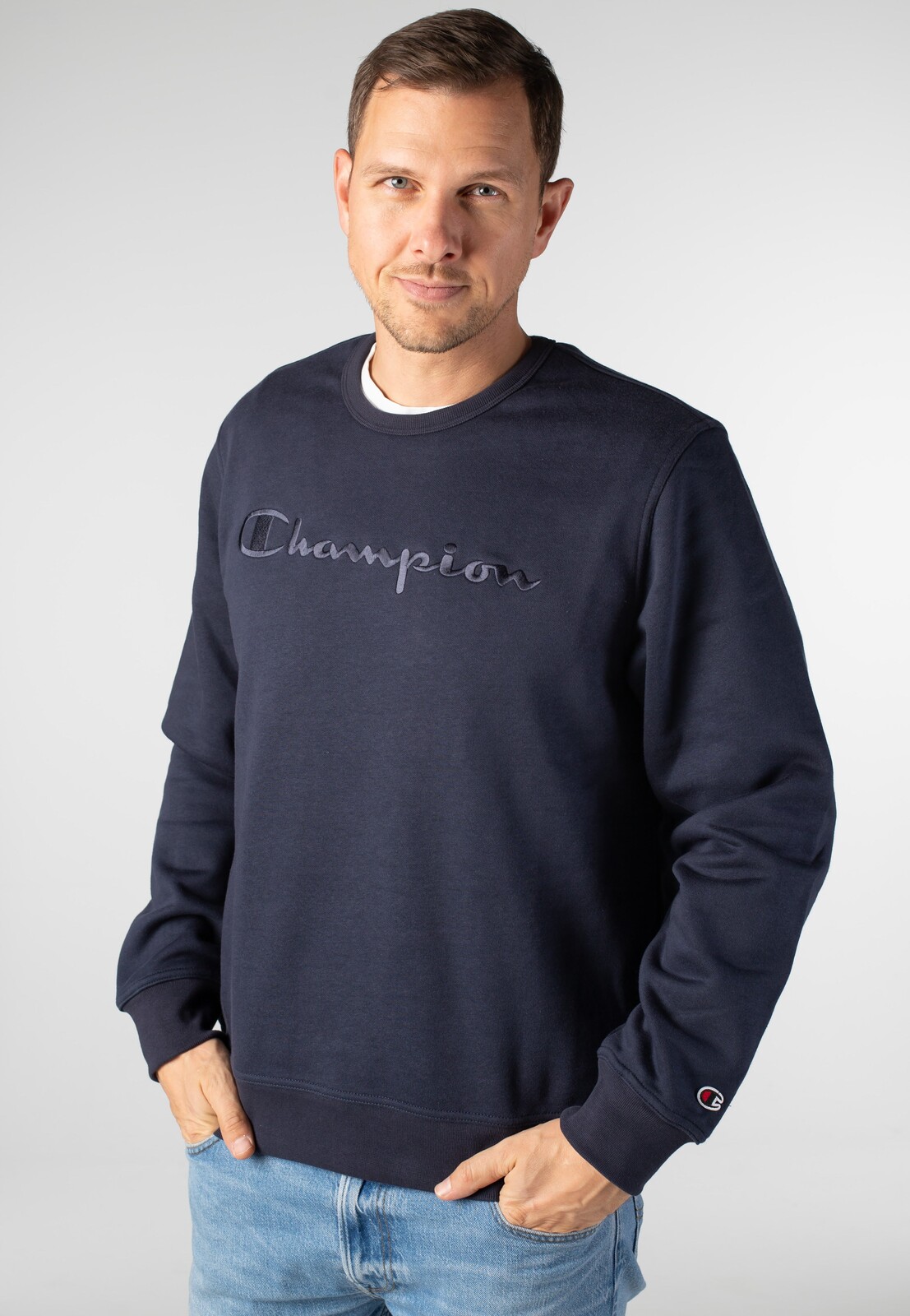 Champion - Crewneck NNY - Sweater - blue - L - 70% Cotton, 30% Polyester,Sweat