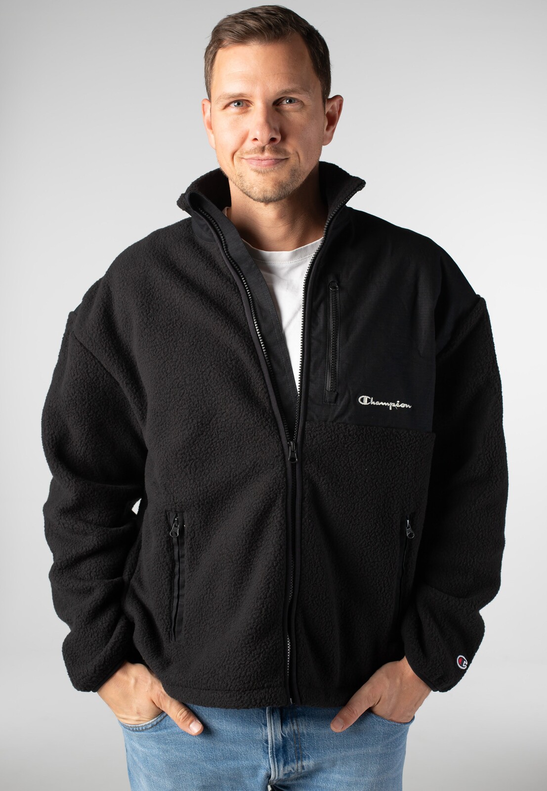 Champion - Full Zip NBK/NBK - Zipper - black - L - 100% Polyester,Sweat