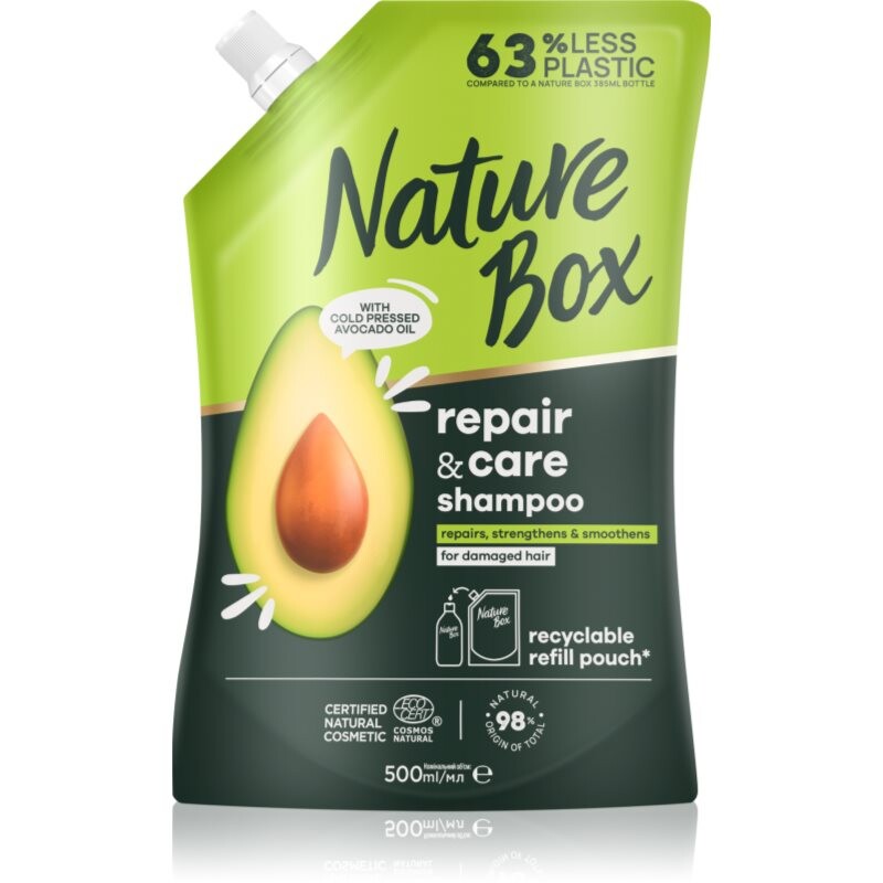 Nature Box Avocado deeply regenerating shampoo for split hair ends refill 500 ml