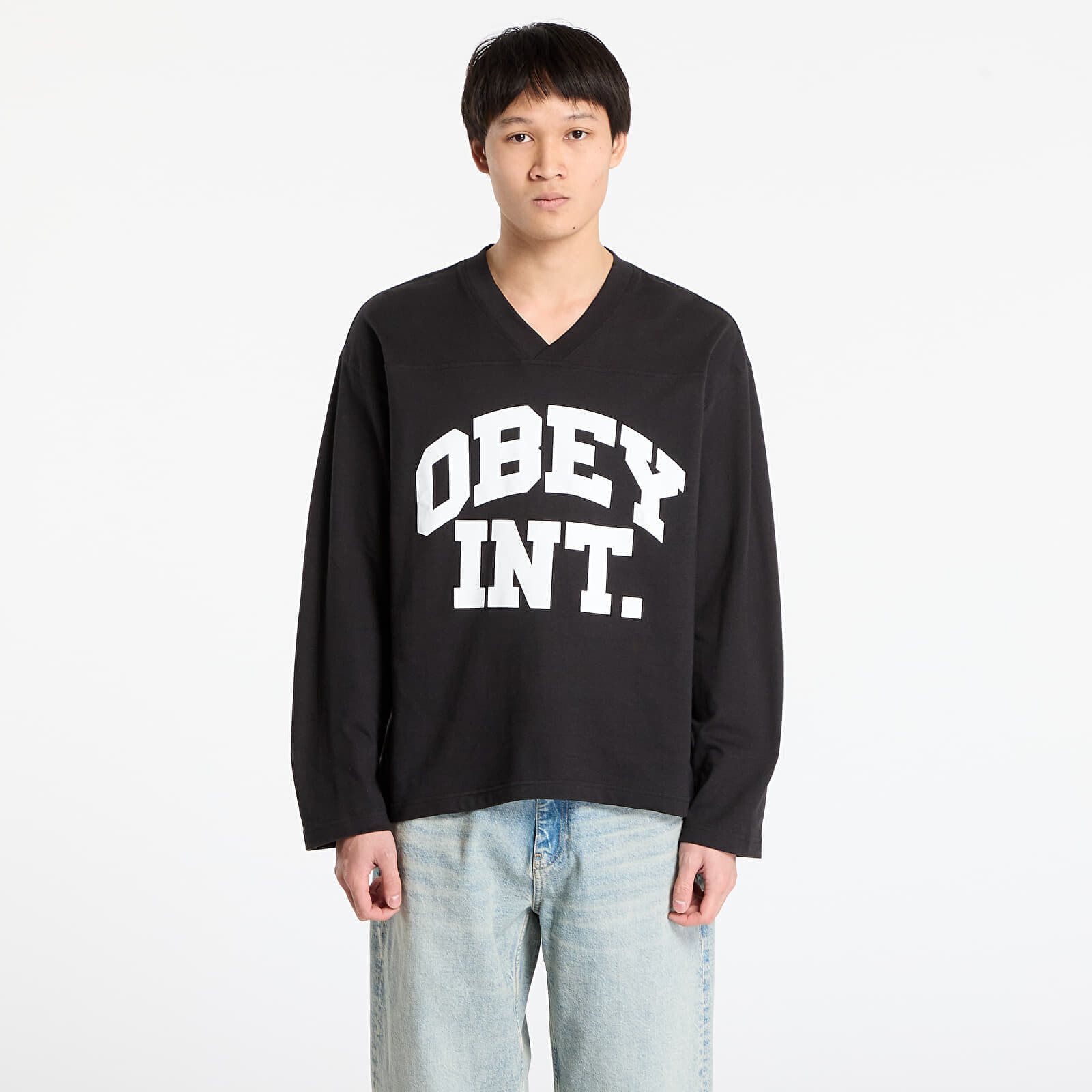 Jersey OBEY Football Jersey Ls Black M