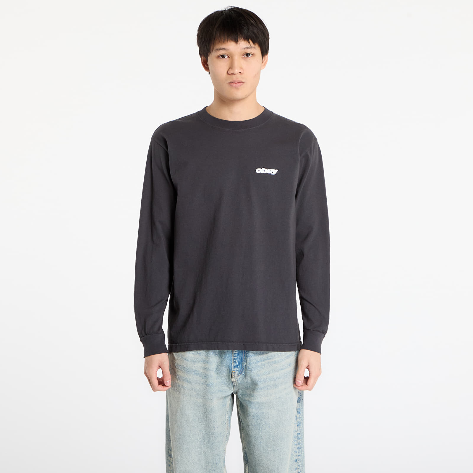 T-shirt OBEY Star Long Sleeved T-Shirt. Pigment True Vintage Black M