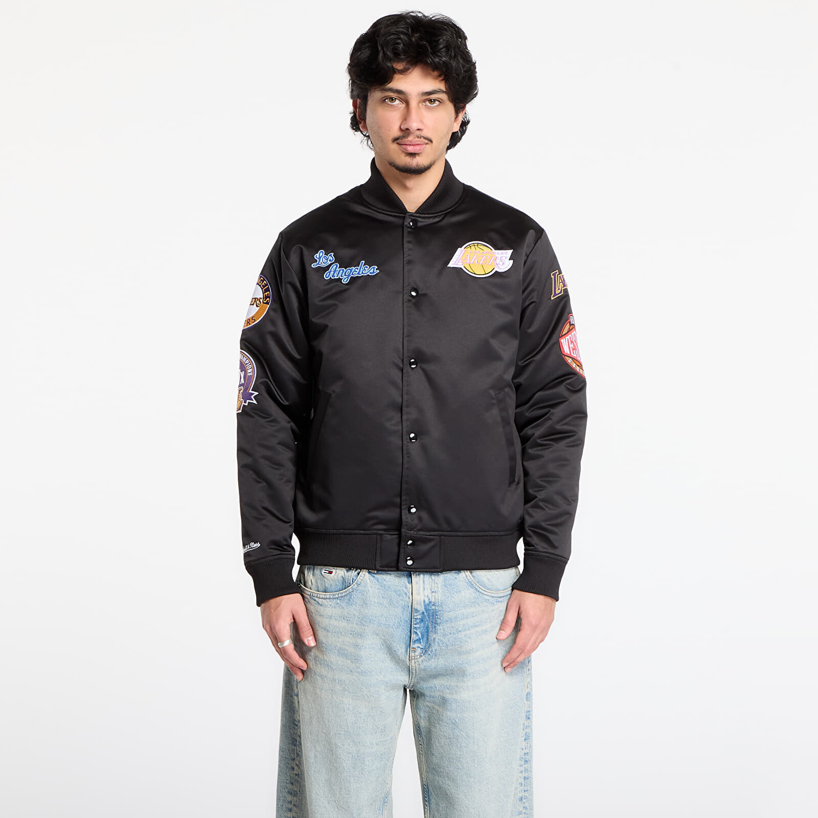 Jacket Mitchell & Ness NBA Blackout Heavyweight Satin Jacket Los Angeles Lakers Black XL