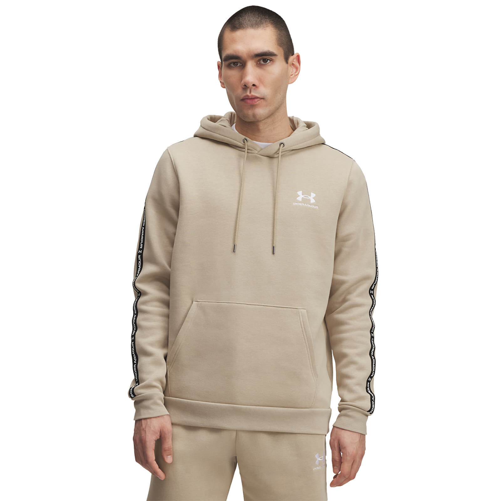 Sweatshirt Under Armour Icon Fleece Hoodie Taping Brown S