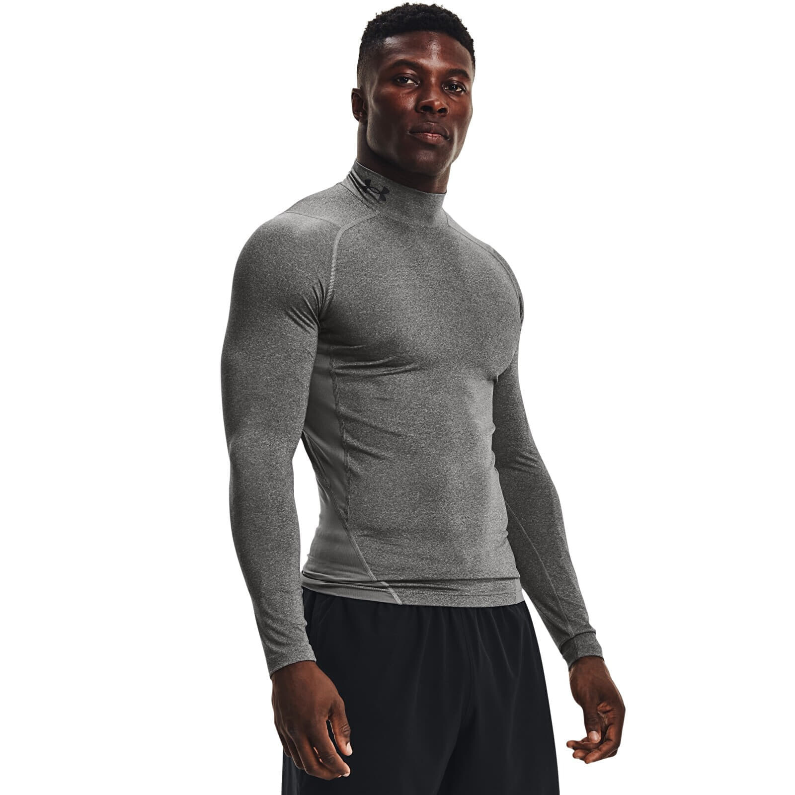 T-shirt Under Armour Hg Armour Comp Mock LS Carbon Heather/ Black L