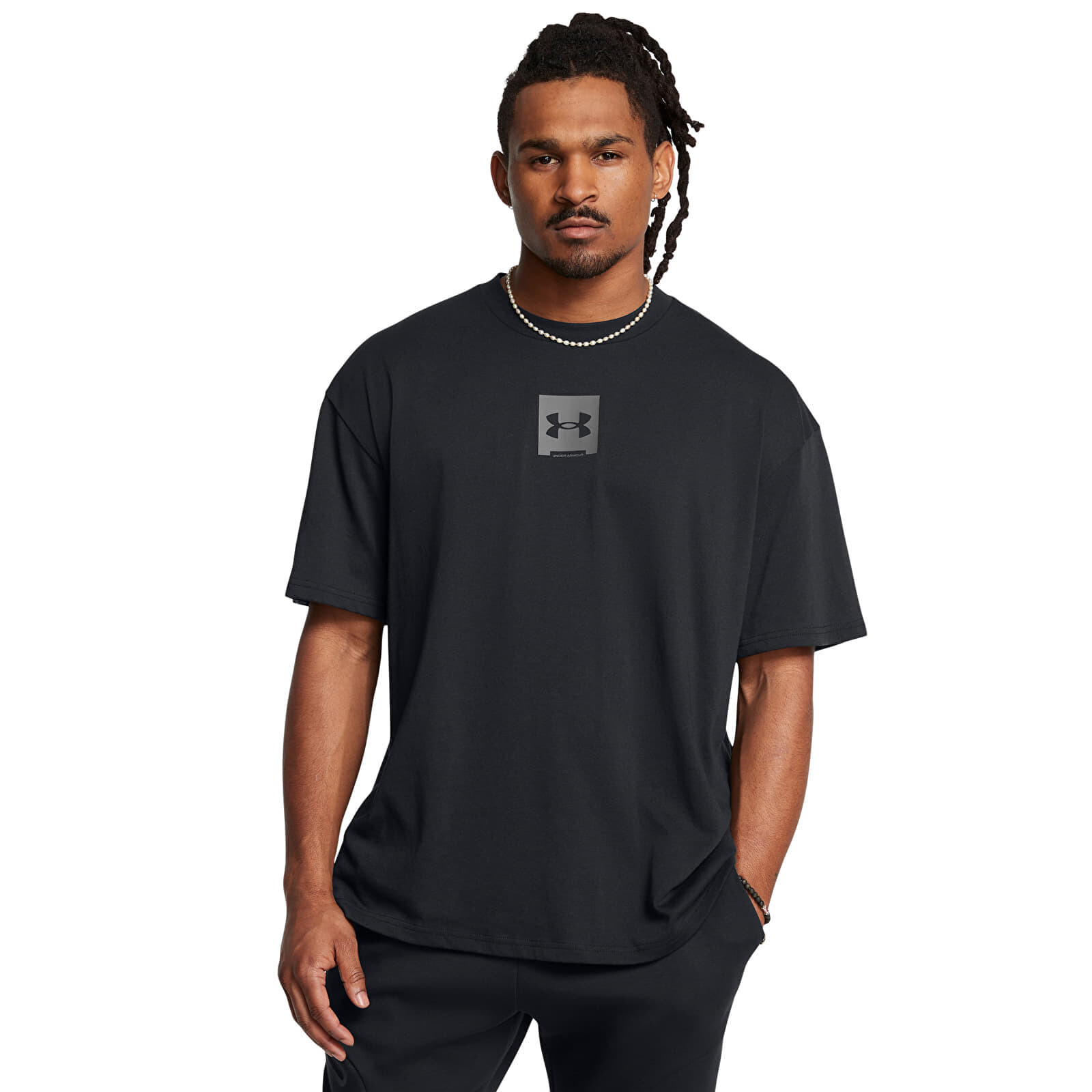 T-shirt Under Armour M Hw Os Sm Box SS T-Shirt Black XL