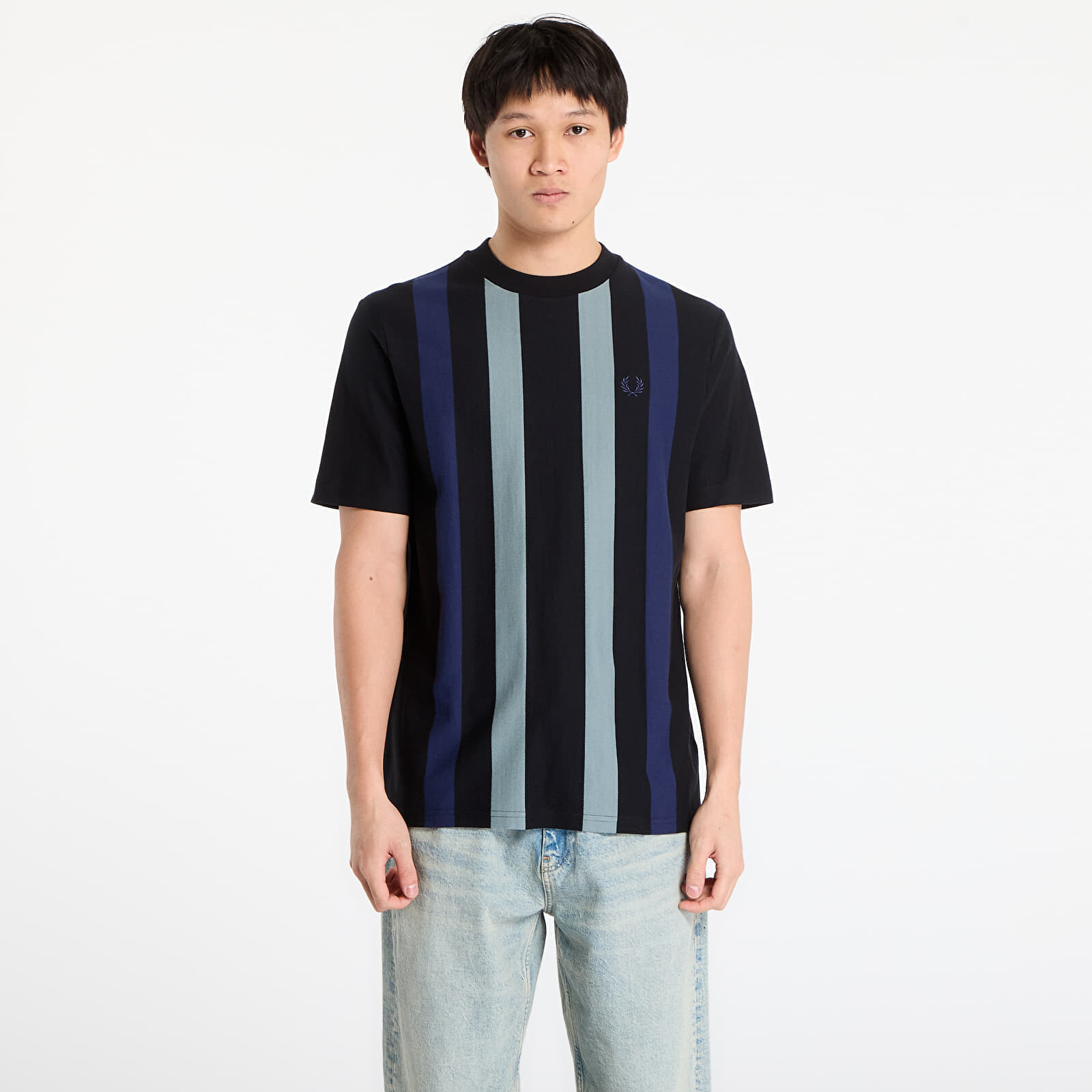 T-shirt FRED PERRY Vertical Stripe T-Shirt Black XL
