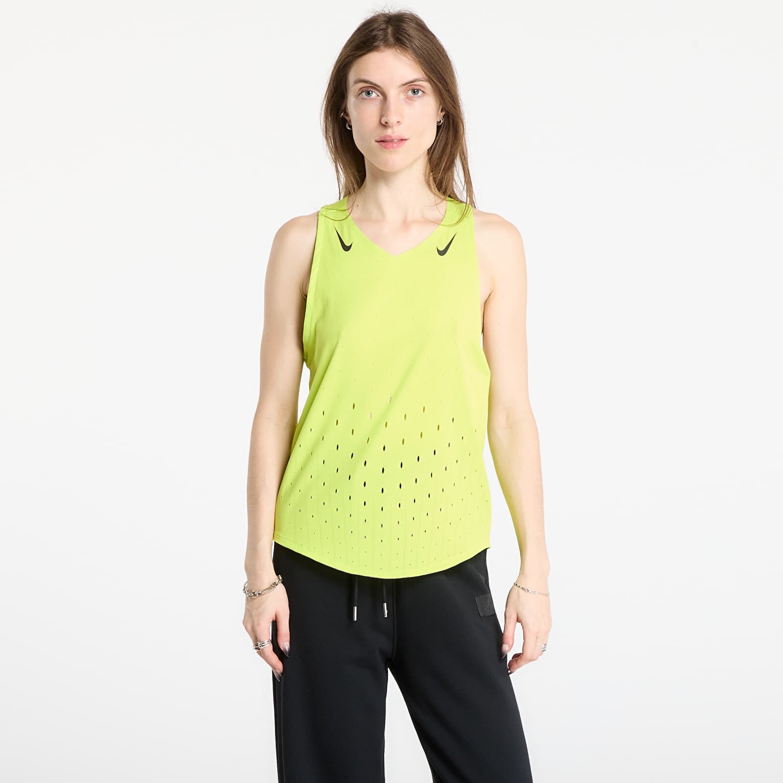 Tank top Nike AeroSwift Women's Dri-FIT ADV Running Singlet Cyber/ Black M