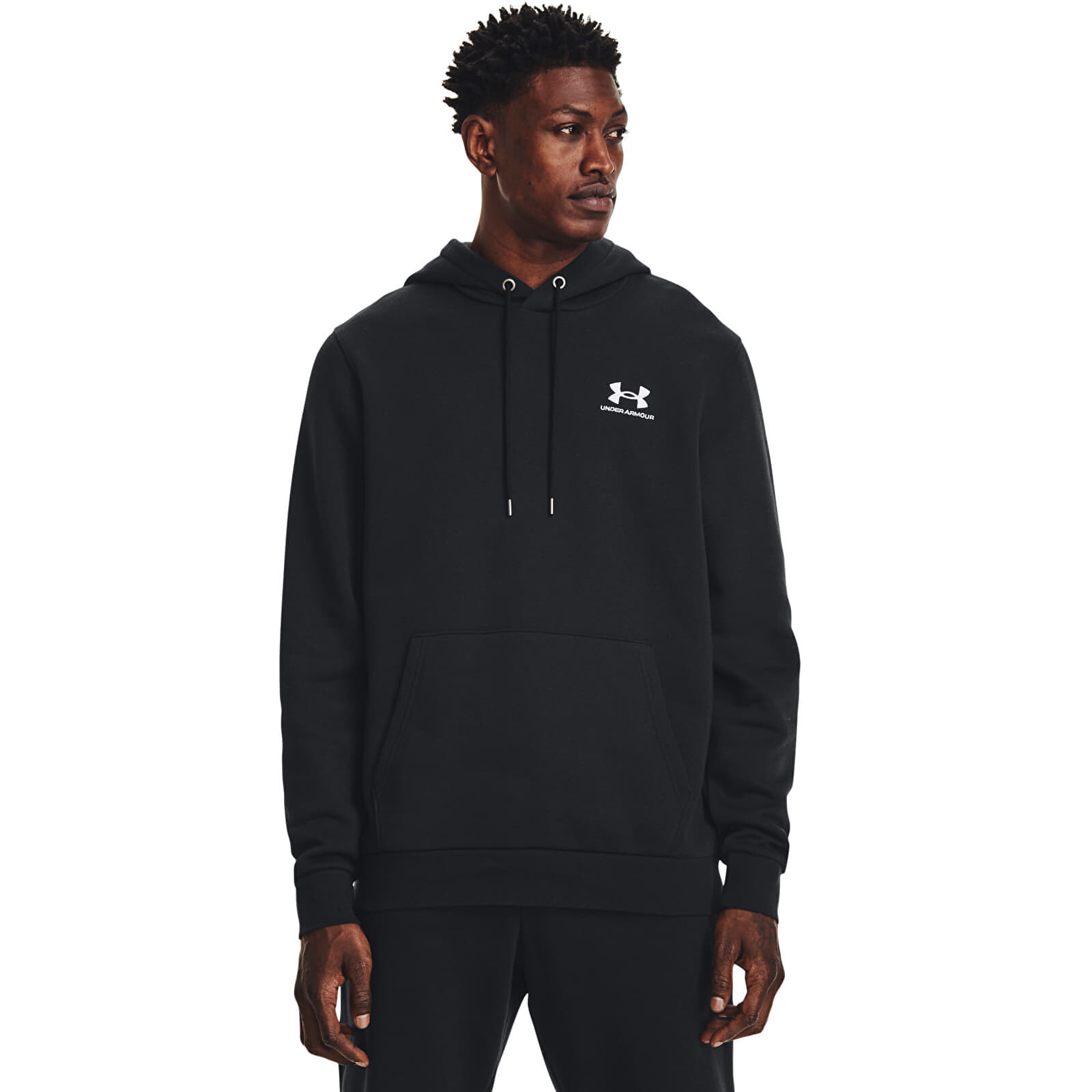 Sweatshirt Under Armour Essential Fleece Hoodie Black/ White XXL