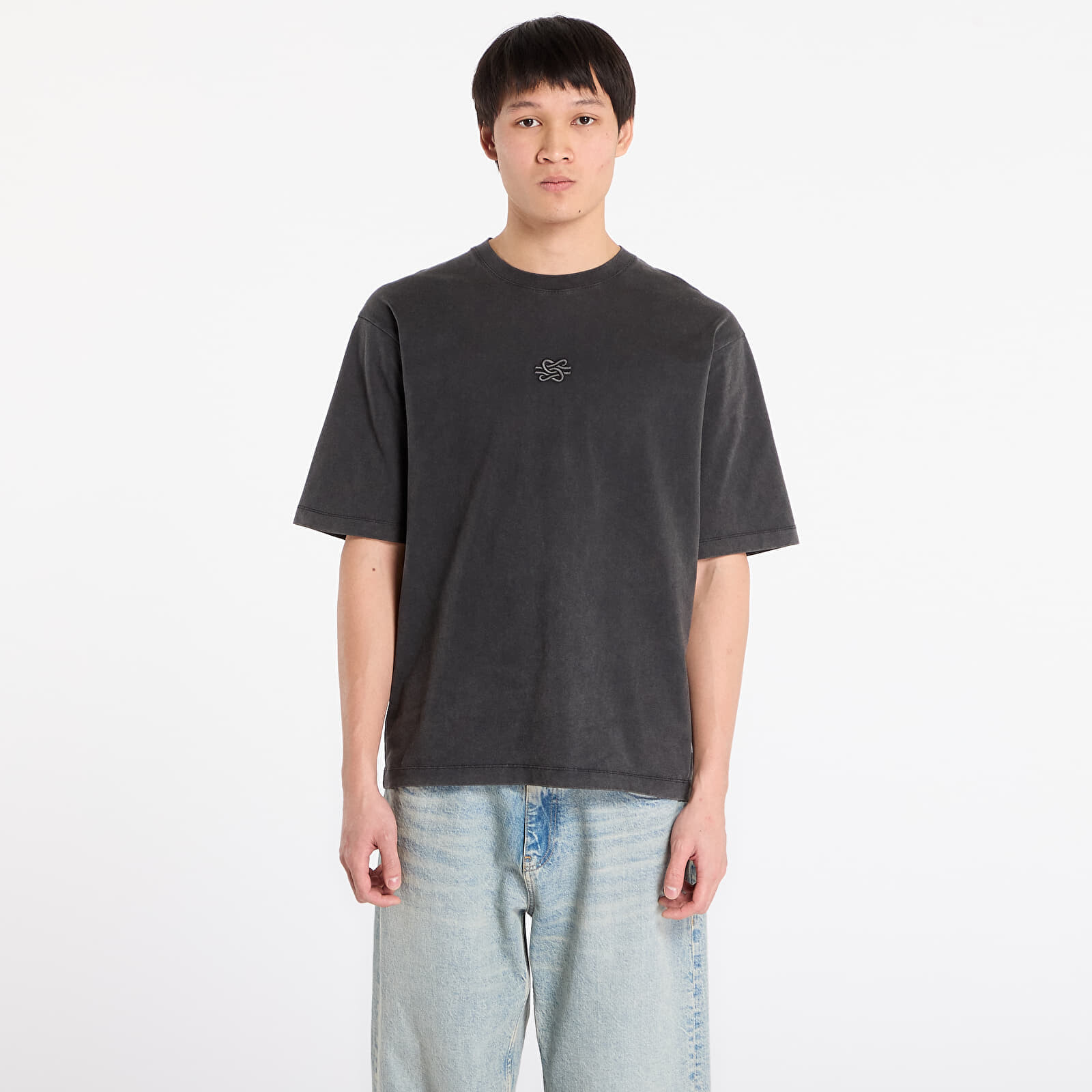 T-shirt Filling Pieces T-Shirt Boxy Embroidered Vintage Black S