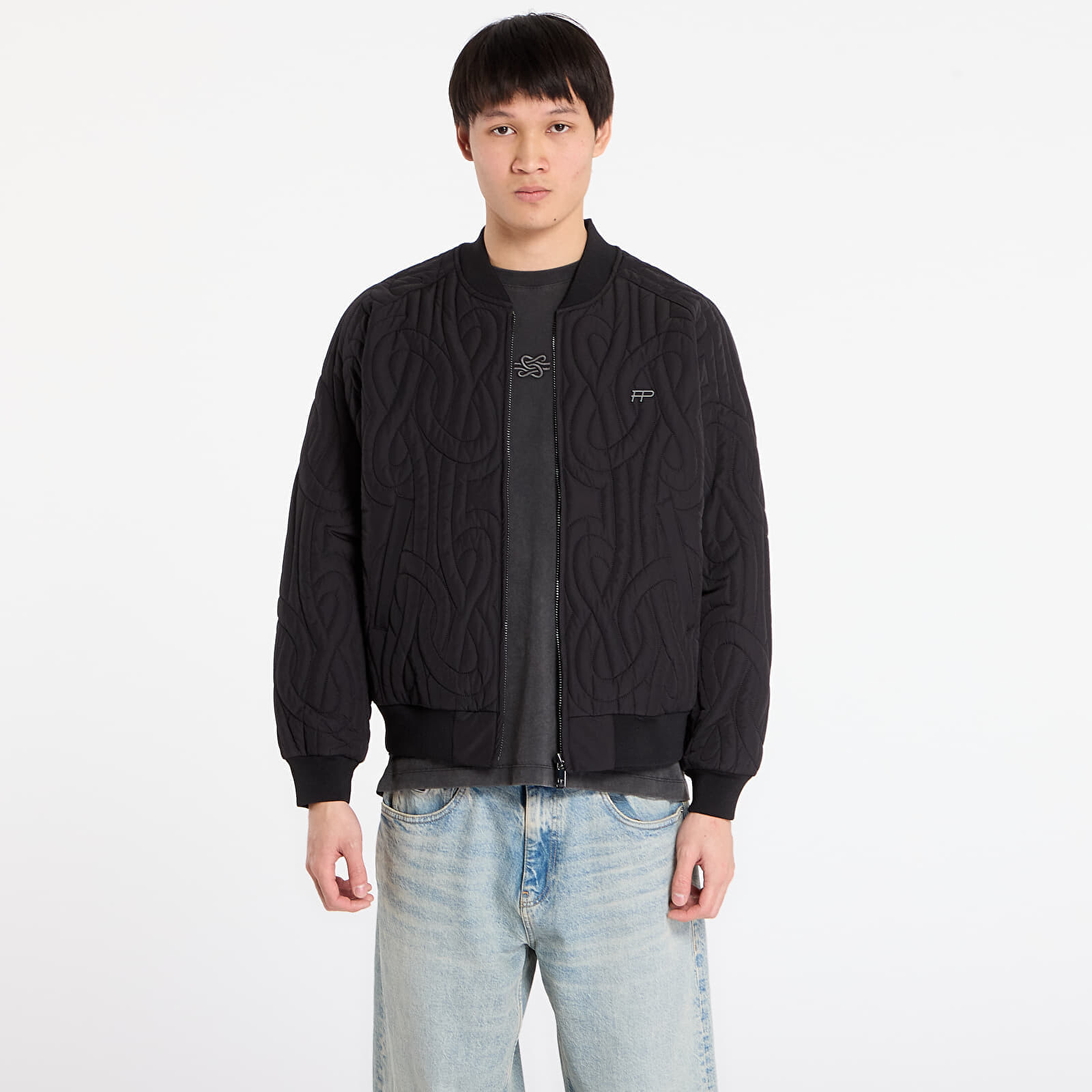 Jacket Filling Pieces Bomber Quilted Black L