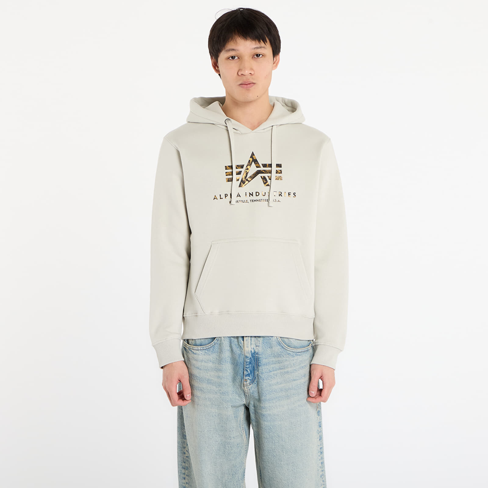 Sweatshirt Alpha Industries Basic Hoodie BL Effect Print Stone L
