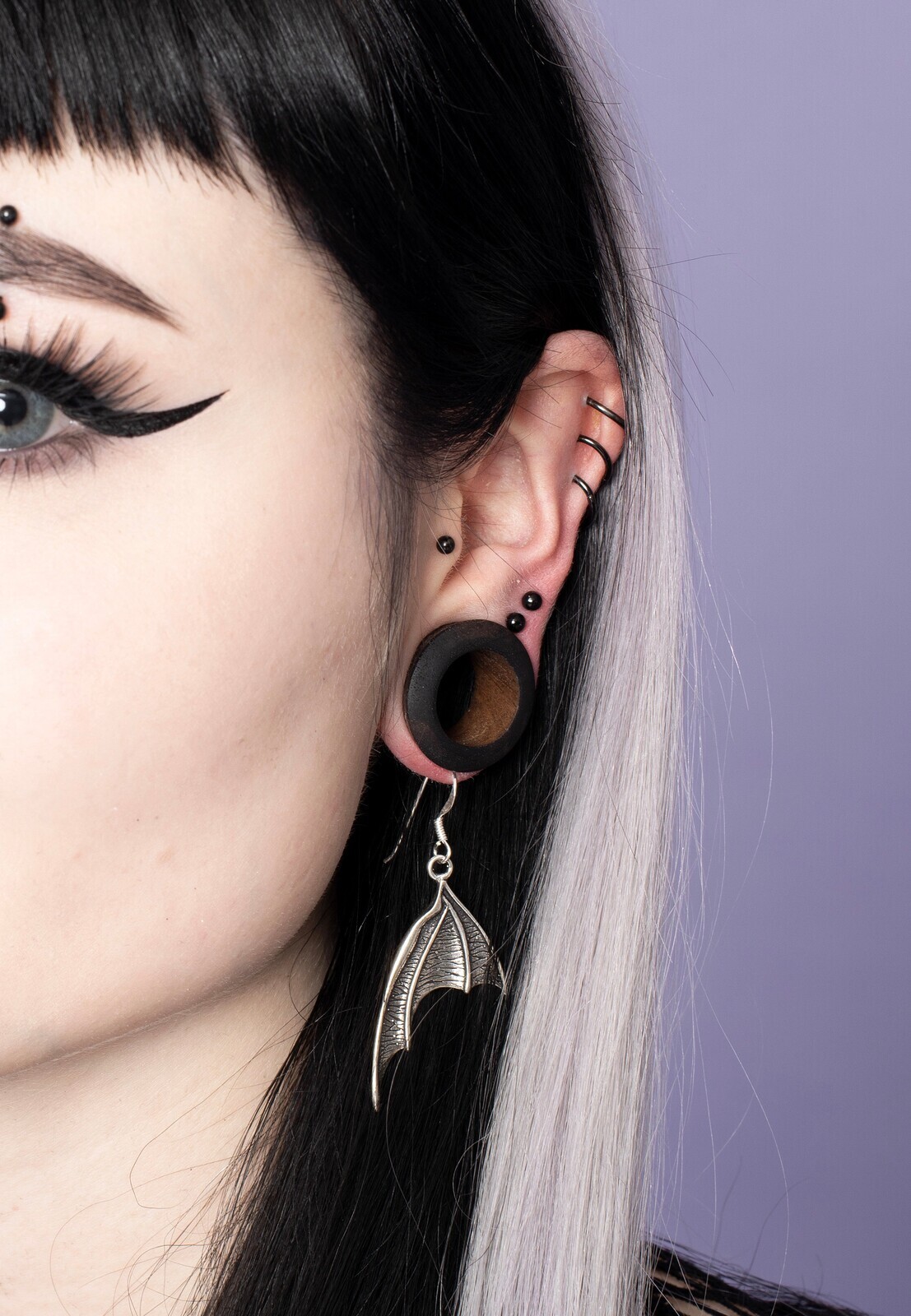 etNox - Bat Wings Silver - Earrings - grey - Onesize - 925 Sterling Silver,Silver