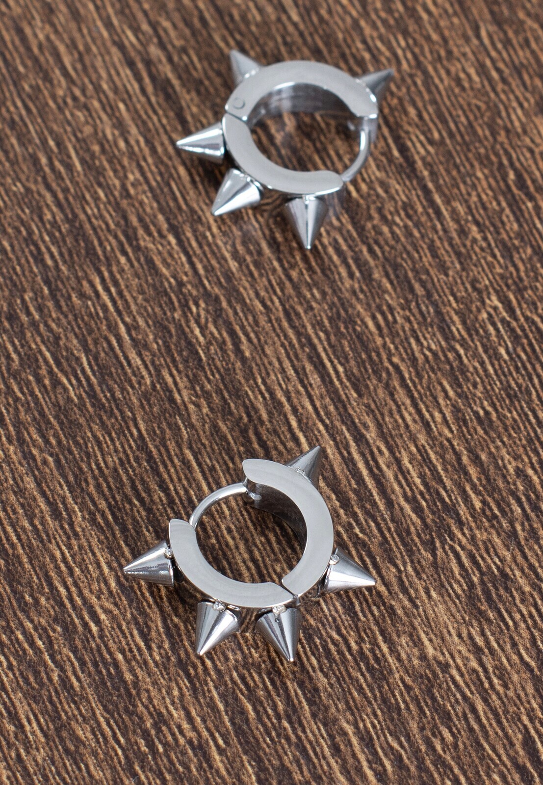 etNox - Spikes Silver - Earrings - grey - Onesize - Stainless Steel,Metal