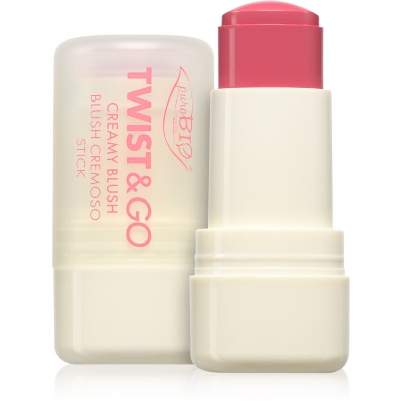 puroBIO Cosmetics Twist&Go cream blush in a stick shade 04 Strawberry 5 g