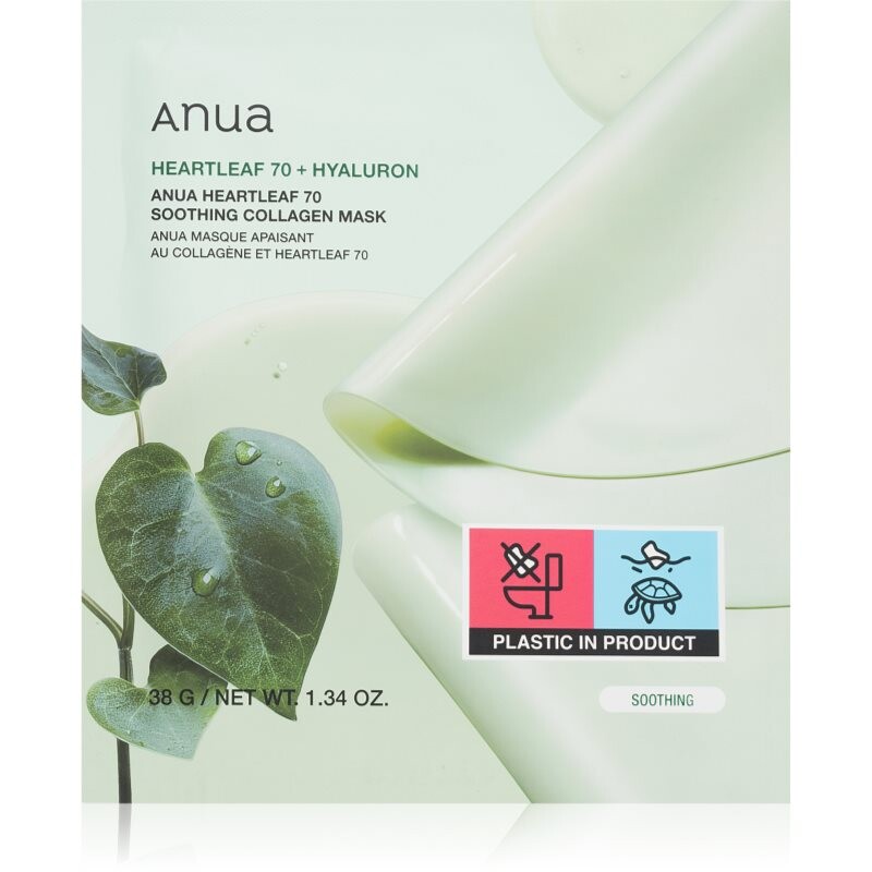 Anua Heartleaf 70% + Hyaluron Soothing Collagen Mask hydrating face mask with soothing effect 1 pc