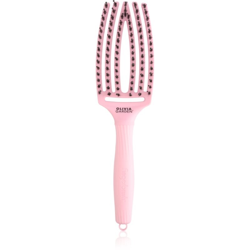 Olivia Garden Fingerbrush ThinkPink Boar & Nylon Jaipur Rose hairbrush 1 pc