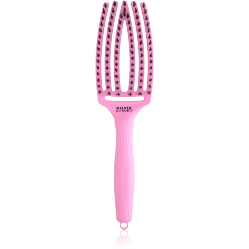Olivia Garden Fingerbrush ThinkPink Boar & Nylon Pink Tokyo hairbrush 1 pc